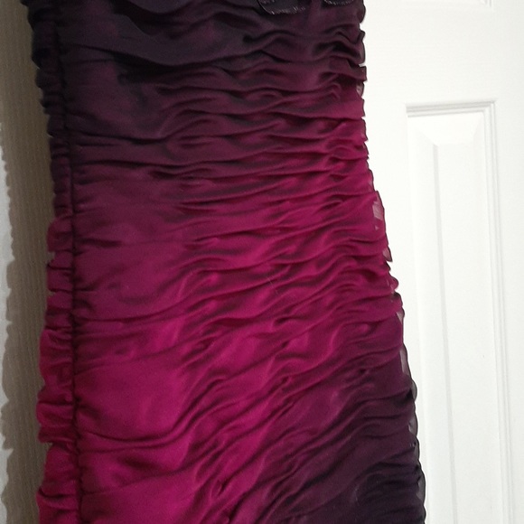 ADRIANNA PAPELL RUCHED PURPLE OMBRÉ SLEEVELESS DRESS SIZE 6 - Picture 8 of 15